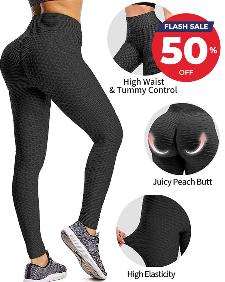 Womens High Waisted Tummy Control Booty Leggings Workout Anti