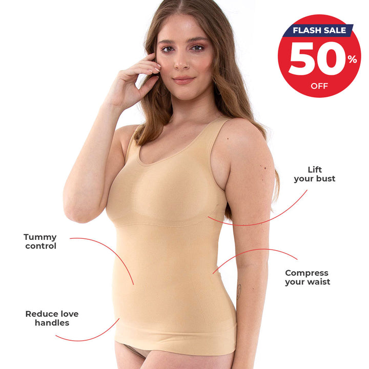 Women Tummy Control Body Shaper Cami Tank Top Compression Vest