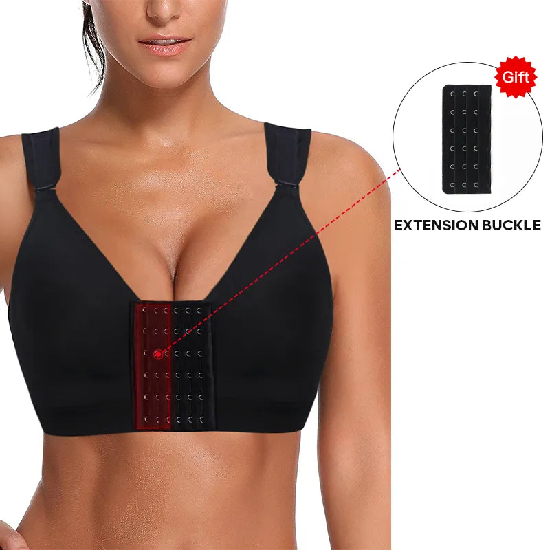 GLOWMODE High Support Zip Front Buckle Up Convertible Velcro Wide  Adjustable Strap Sports Bra Surgery Bra