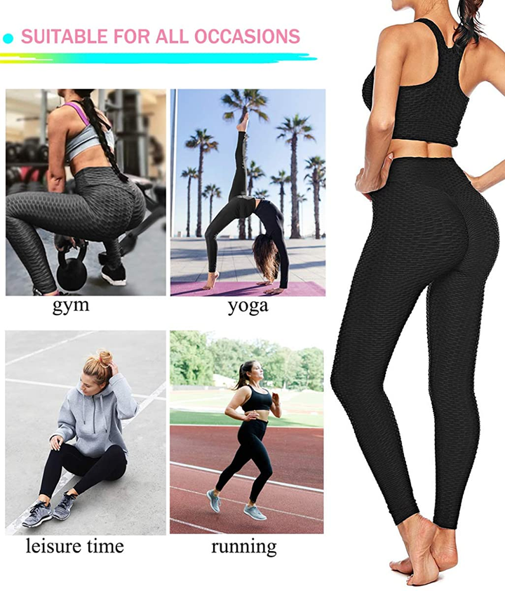 Buy Tik Tok Women's Butt Lift Leggings Sexy Leggings for Women High Waist  Yoga Pants Workout Tummy Control Sport Tights, black, L at