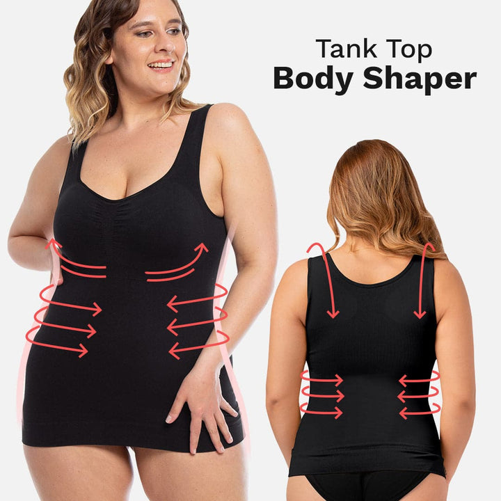 ANYFIT WEAR Women's Cami Shaper with Built in Bra Tummy Control Camisole  Summer Sleeveless Tank Top Underskirts Shapewear Body Shaper (S-2XL)